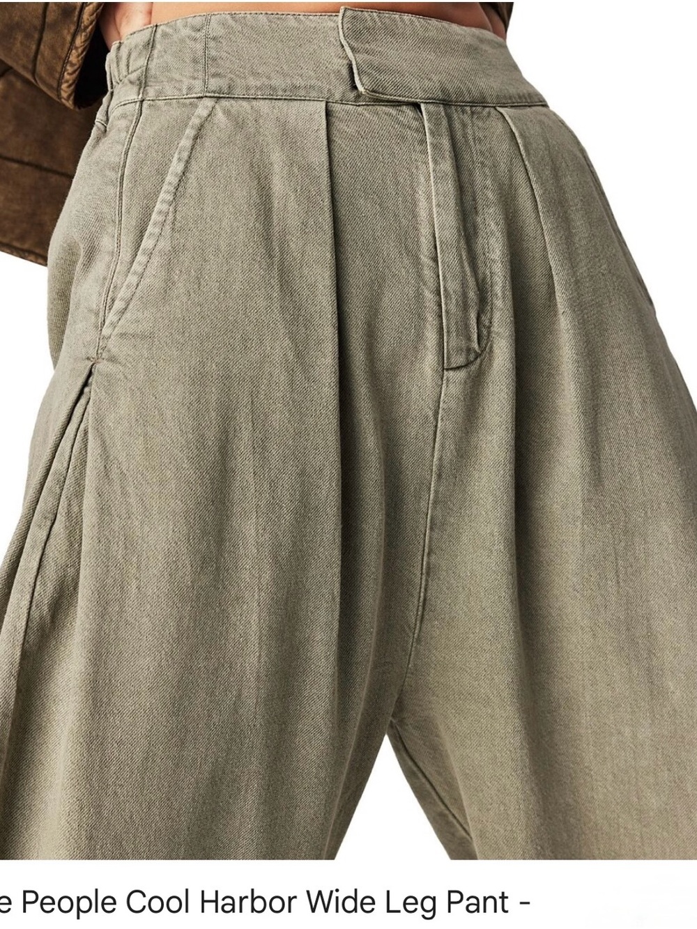 Free People Cool Harbor Wide Leg Pants in Olive